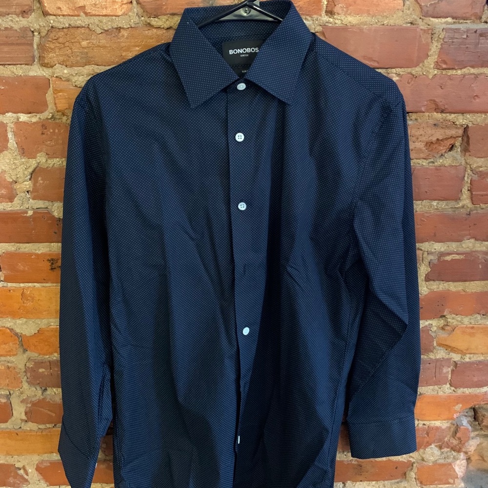Bonobos Dark Blue Stretch Dress Shirt